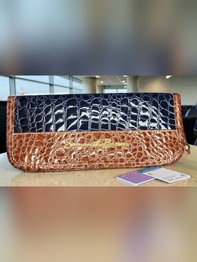 Samantha Brown Faux Crocodile Embossed Passport Travel Wallet Organizer